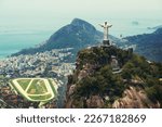 It is the symbol of Brazilian Christianity. Shot of the Christ the Redeemer monument in Rio de Janeiro, Brazil.