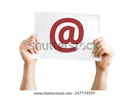 At symbol card isolated on white background