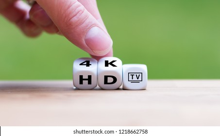 Symbol of the change from HD TV to 4K TV