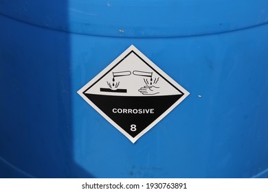 Symbol for corrosive substances on chemical tanks