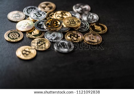 symbol of crypto currency coin virtual money technology block chain business financial ideas concept