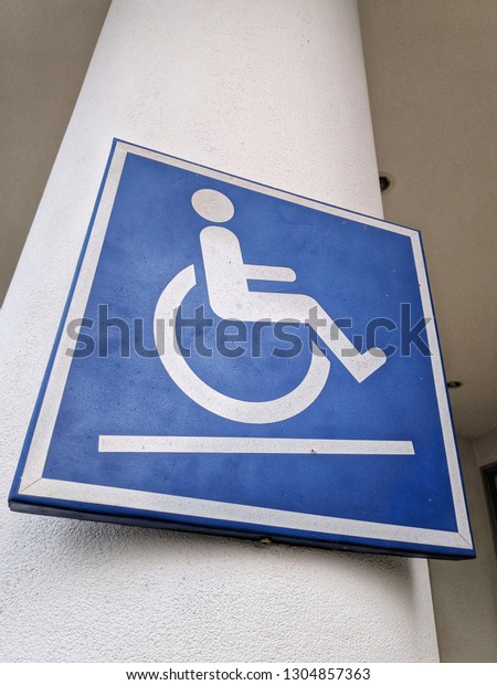 Symbol for disabled,\
wheelchair way sign.