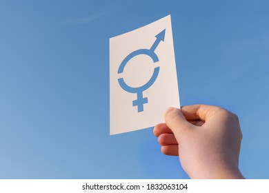 Symbol Of Gender Equality On The Blue Sky