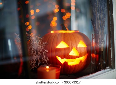 Symbol of halloween in window
