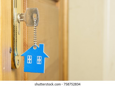 Symbol of the house and stick the key in the keyhole  - Shutterstock ID 758752834
