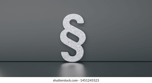 Symbol of Law and Justice - Paragraph / section sign on gray dark background - Shutterstock ID 1451245523