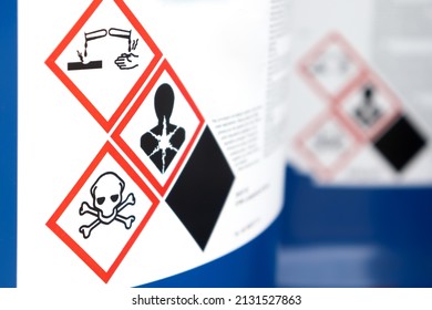 symbol on the chemical tank in factory or laboratory  - Shutterstock ID 2131527863
