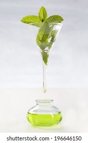 symbol picture of extracting the essential oil- Peppermint essential oil 