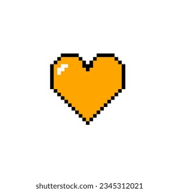 The symbol of the shape of the heart is isolated on a white background. Orange symbolizes affection for someone, but does not want more status as a friend.