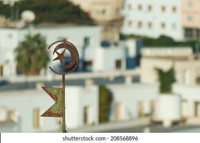 Symbol of Tunisia with Buildlings in Background