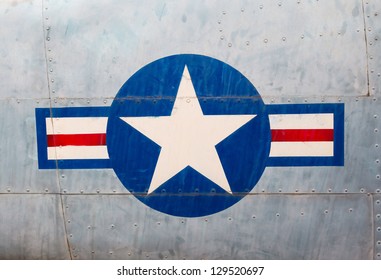 Symbol Of The U.S. Air Force On Board Closeup