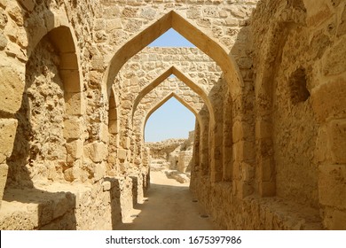 The Symbolic Archways of Bahrain Fort or Qal'at al-Bahrain, Archaeological Site in Manama, Bahrain - Powered by Shutterstock