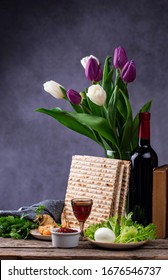 Symbolic Of Jewish Holiday Pesah. Passover Celebration Concept