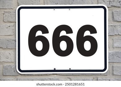 The symbolic number 666 (six hundred sixty six) also known as angel number or number of the beast in numerology 