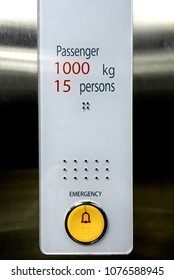 Symbols And Emergency Button In The Elevator.