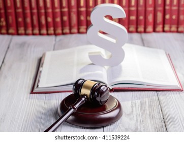 Symbols Law Court Library Judge Gavel Stock Photo 411539224 