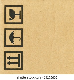 Symbols Packing On Corrugated Cardboard