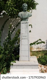 
SYMI, GREECE - JUNE 17, 2020: Monument To Geogios Gennimatos, A Greek Politician And Founding Member Of The Panhellenic Socialist Movement
