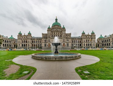 Symmetric photo of the Grand Legislative assembly of British Columbia in Victoria, BC, CA