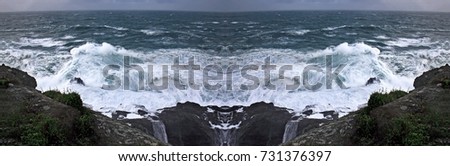 Similar – stormy sea Umwelt Natur