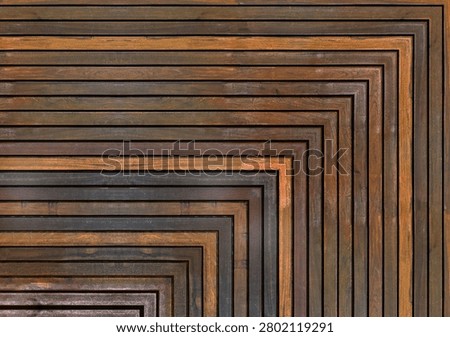 Symmetrical starburst pattern composed of interlocking sharp triangular natural wood slats, architectural timber overlay backdrop design