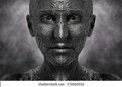 Symmetrical Terrible Face Cracked Skin Stock Photo (Edit Now) 176563316