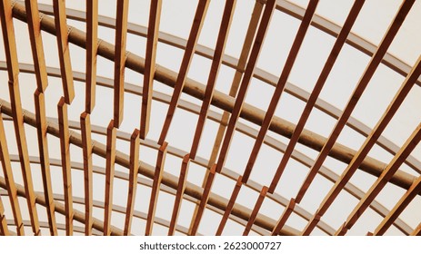Symmetrical Wooden Ceiling Grid Design in Sustainable Architecture - Powered by Shutterstock - Get 15% off with code: PIKWIZARD15