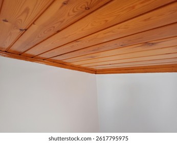 Symmetrical wooden paneling with natural texture  