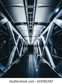 Symmetry View Of Footbridge. Empty Space