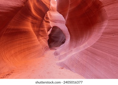 A symphony of light unfolds in Antelope Canyon, Arizona, USA, as sun rays weave through the rock formations - Powered by Shutterstock