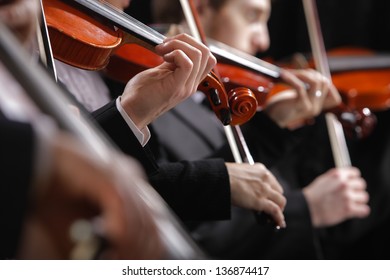 Symphony Music Violinist Concert Hand Close Stock Photo 136874417 ...