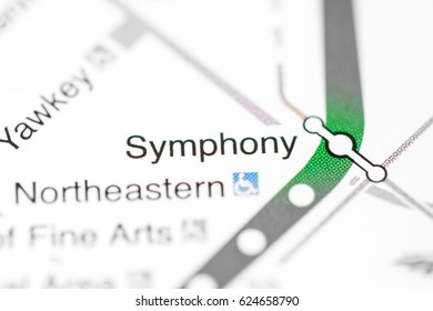 Symphony Station. Boston Metro Map.