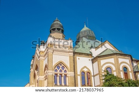 The synagogue building in Nitra, Slovak republic, Central Europe. The synagogue was built in 1908-1911 for the Neolog Jewish community.