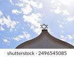 Synagogue roof with the David