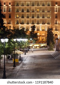 Syntagma Square By Night, Athens, Greece.