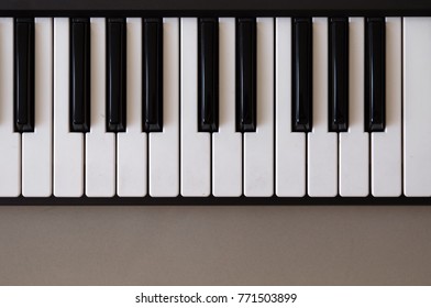 Synthesizer Keys Musical Keyboard Top View Stock Photo 771503899