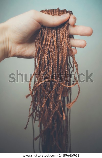 Synthetic Hair Materials Weaving Braiding African Stock Photo