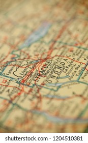 Syracuse, New York Is The Center Of Focus On An Old Map.