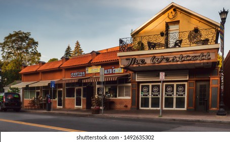 Syracuse, New York, USA. August 31, 2019. The Westcott Theater In The Historic Westcott Neighborhood Of Syracuse. Built In 1919 . Originally A Movie Cinema Now A Live Music Venue