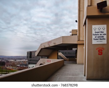 Syracuse, New York, USA. December 2, 2017View From The Outer Decks Of  The Carrier Dome On The Syracuse University Campus In Syracuse New York, Home To The Syracuse Orange