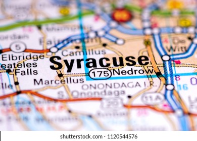 Syracuse. New York. USA On A Map