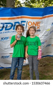 Syracuse, NY/ United States - September 28, 2019: JDRF One Walk, Long Branch Park Event Walkers, Volunteers And Sponsors Raise Money To Make Living With Type 1 Diabetes ,(T1D), Curing Children Donate 