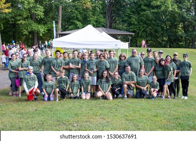 Syracuse, NY/ United States - September 28, 2019: JDRF One Walk, Long Branch Park Event Walkers, Volunteers And Sponsors Raise Money To Make Living With Type 1 Diabetes ,(T1D), Curing Children Donate 