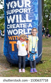 Syracuse, NY/ United States - September 28, 2019: JDRF One Walk, Long Branch Park Event Walkers, Volunteers And Sponsors Raise Money To Make Living With Type 1 Diabetes ,(T1D), Curing Children Donate 