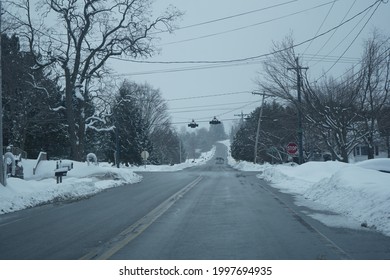 Syracuse, NY, USA. February 20th, 2021. A Winter Intersection