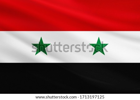 Syria flag with fabric texture