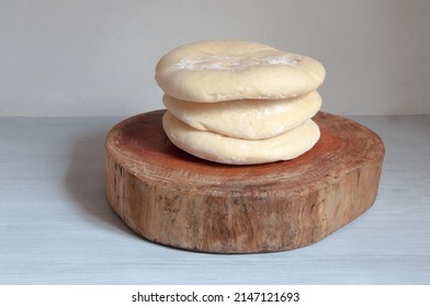 Syrian Bread On A Wooden Table