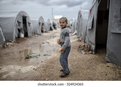 Syrian refugees families who came from Kobani district living in refugees tent in Suruc district, 16 October 2015 , Turkey , Sanliurfa.