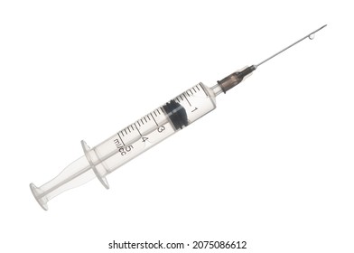 Syringe Close Isolated On White Background Stock Photo 2075086612 ...