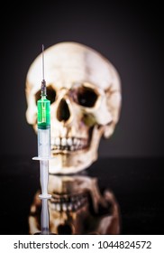 Syringe Glowing Green Liquid Over Human Stock Photo 1044824572 ...